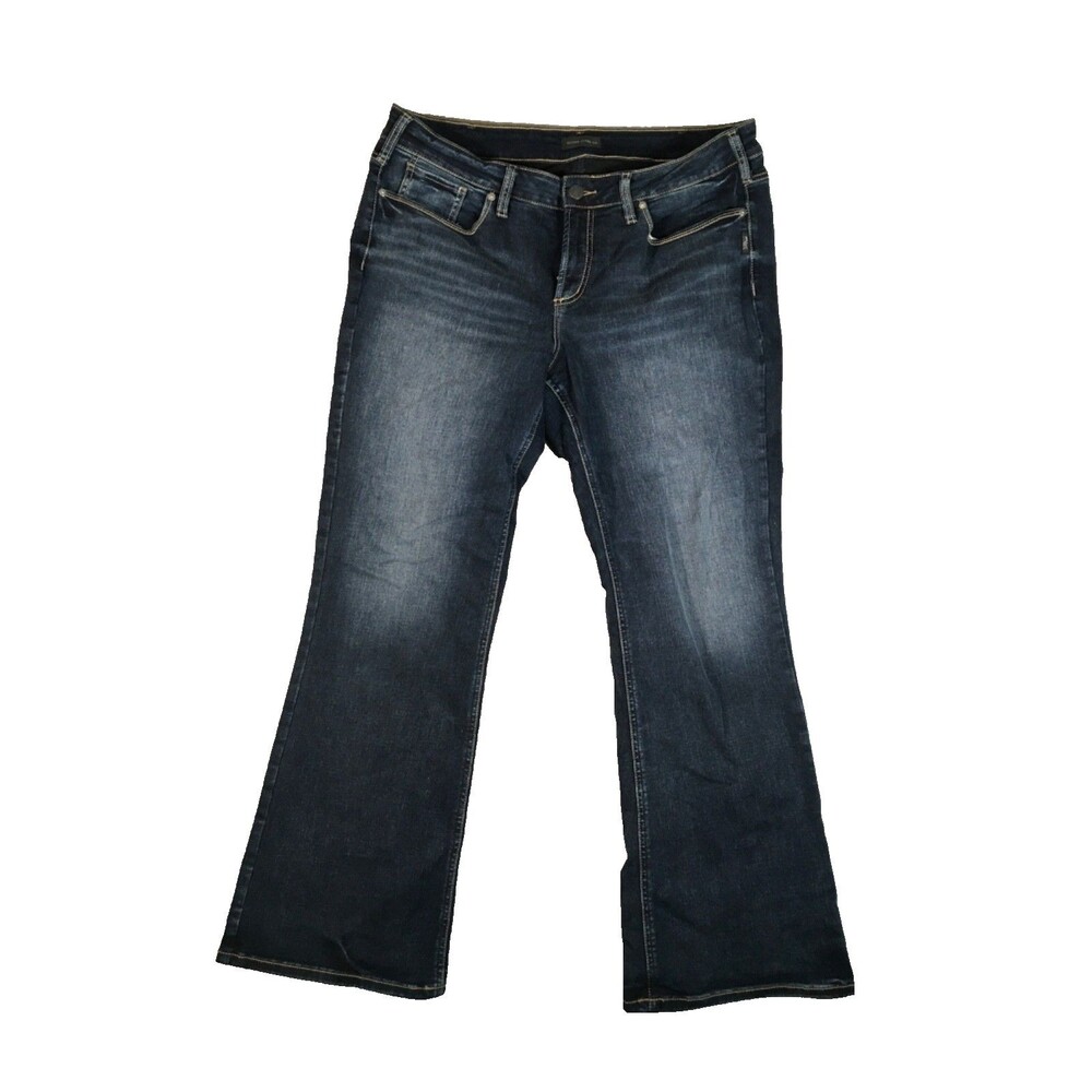 Silver Jeans Co Women's Suki Bootcut Dark Wash Blue Denim Jeans W36 L31